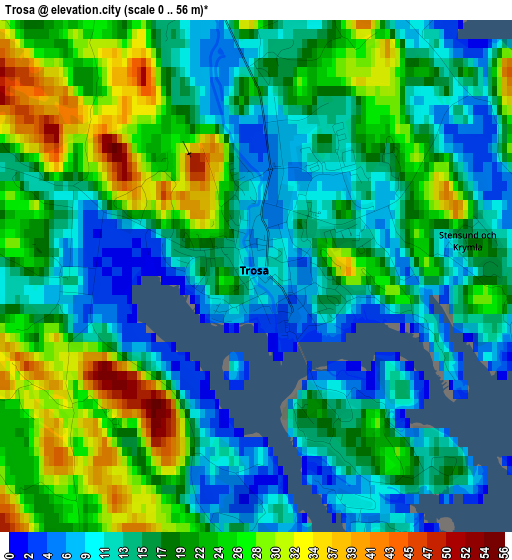 Trosa elevation map