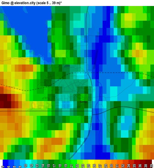 Gimo elevation map