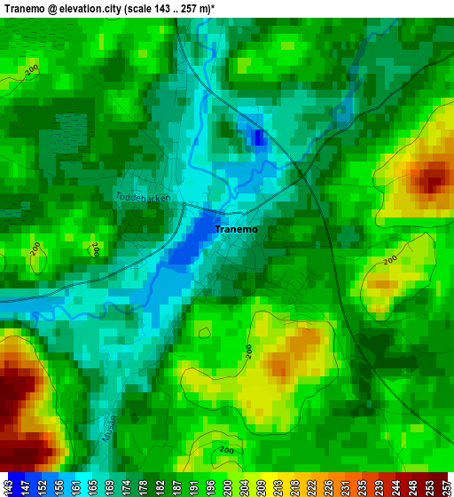 Tranemo elevation map