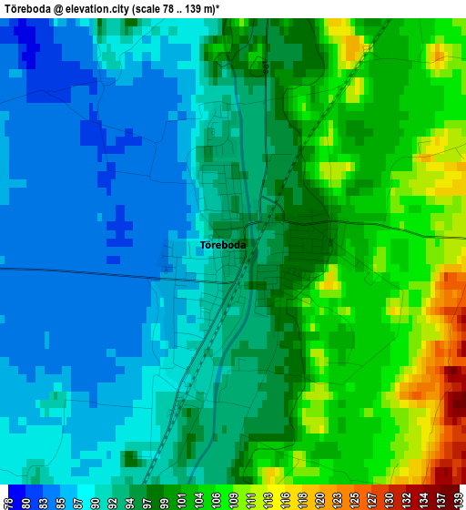 Töreboda elevation map