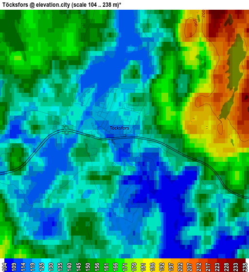 Töcksfors elevation map