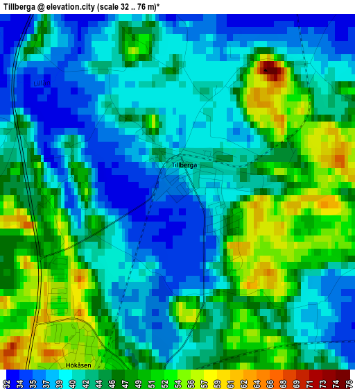 Tillberga elevation map