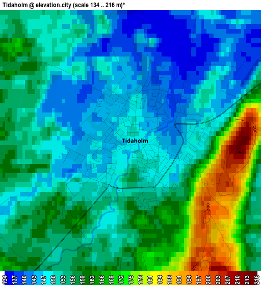 Tidaholm elevation map