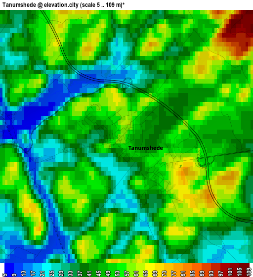 Tanumshede elevation map