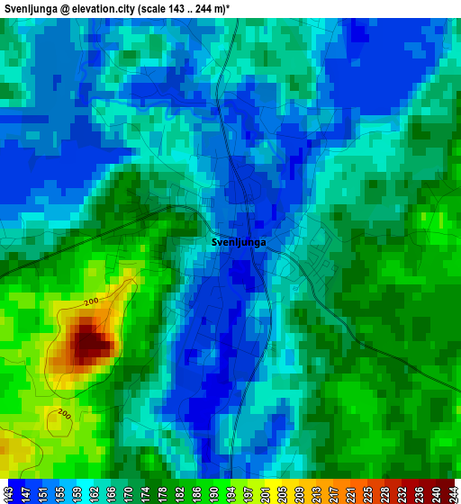 Svenljunga elevation map