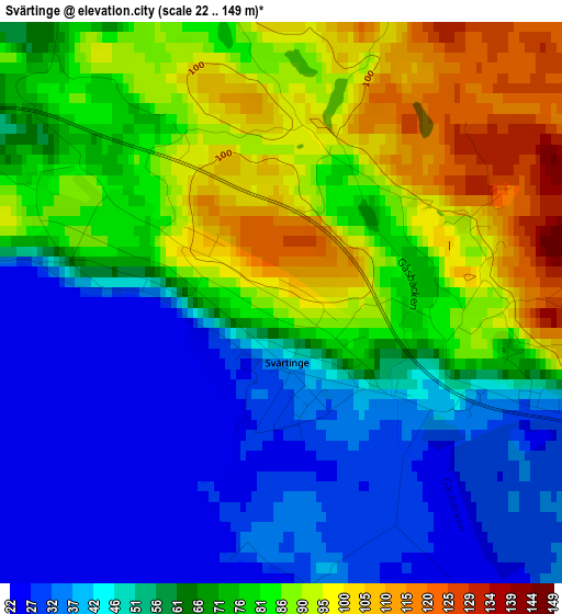 Svärtinge elevation map