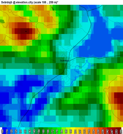 Svärdsjö elevation map