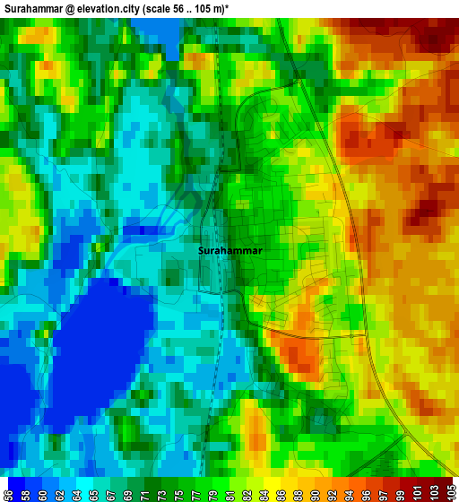 Surahammar elevation map