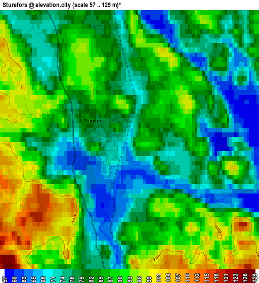 Sturefors elevation map