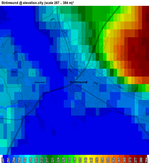 Strömsund elevation map
