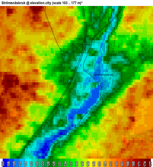 Strömsnäsbruk elevation map