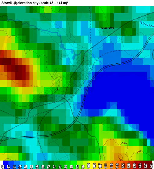 Storvik elevation map