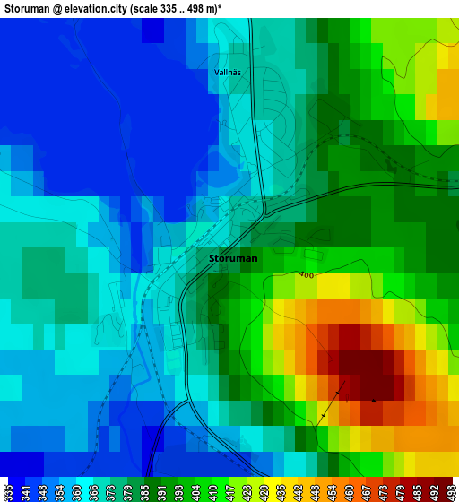 Storuman elevation map