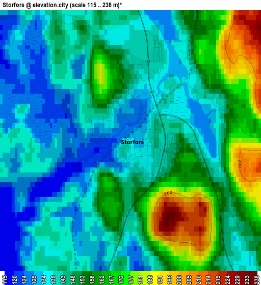 Storfors elevation map