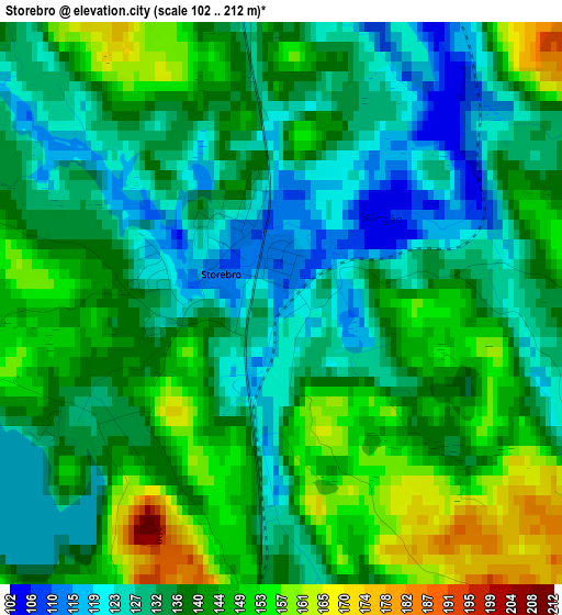 Storebro elevation map