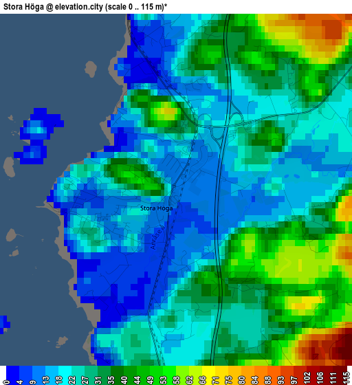 Stora Höga elevation map
