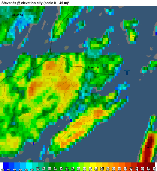 Stavsnäs elevation map