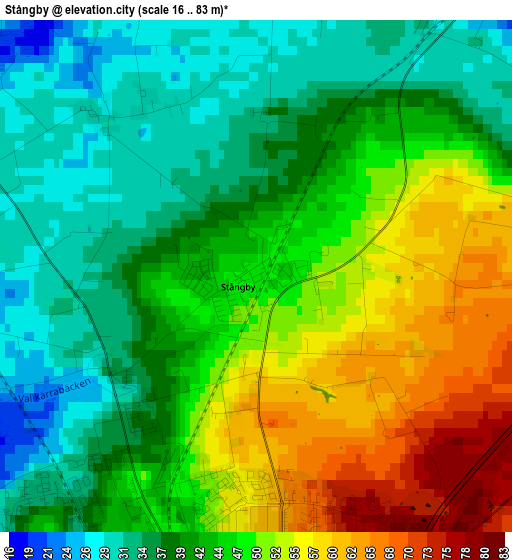 Stångby elevation map