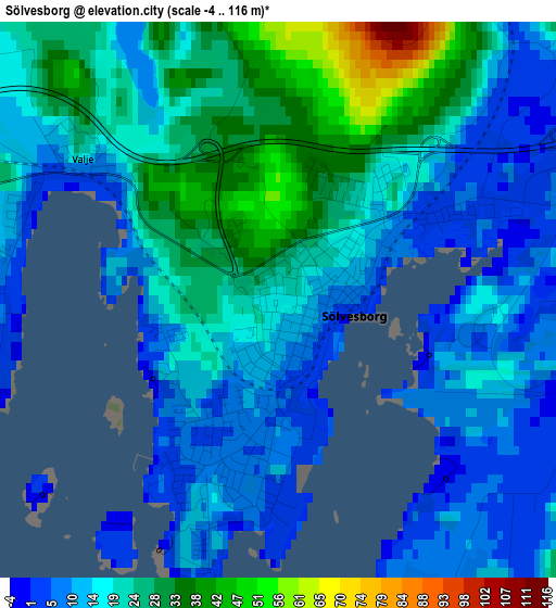 Sölvesborg elevation map