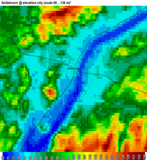 Sollebrunn elevation map