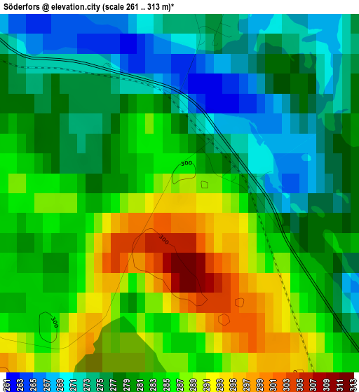 Söderfors elevation map
