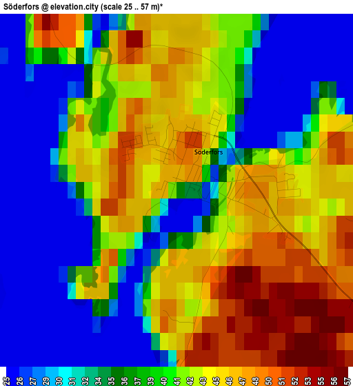 Söderfors elevation map