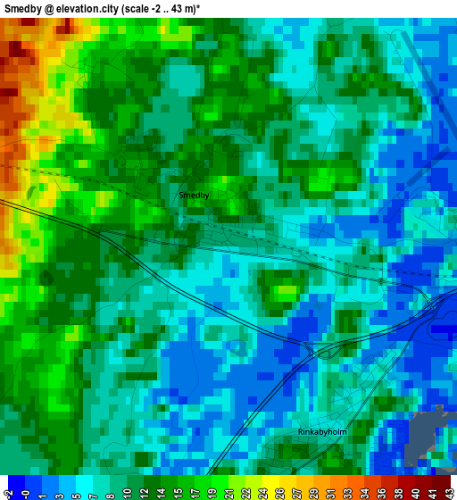 Smedby elevation map