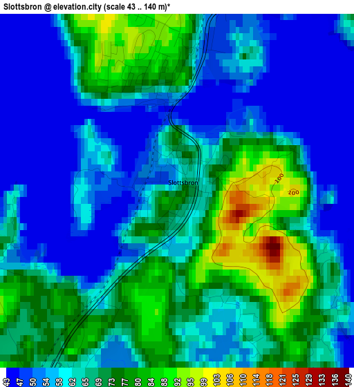 Slottsbron elevation map