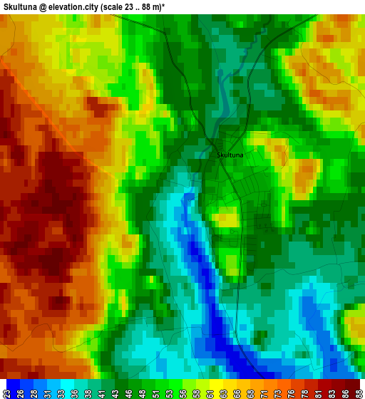 Skultuna elevation map