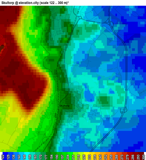 Skultorp elevation map