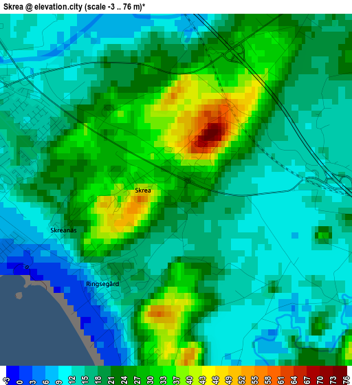 Skrea elevation map