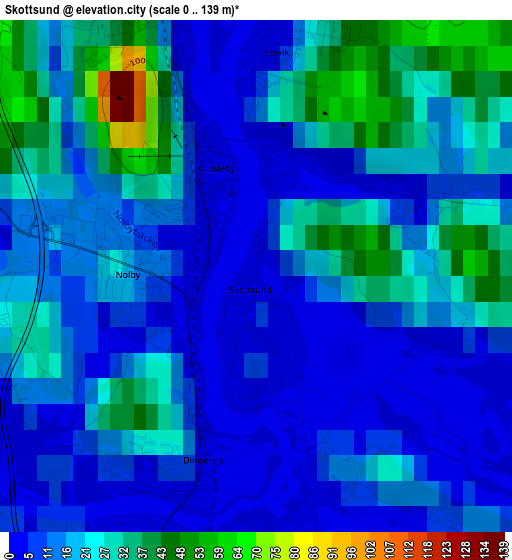 Skottsund elevation map