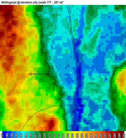 Skillingaryd elevation map