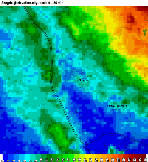 Skegrie elevation map