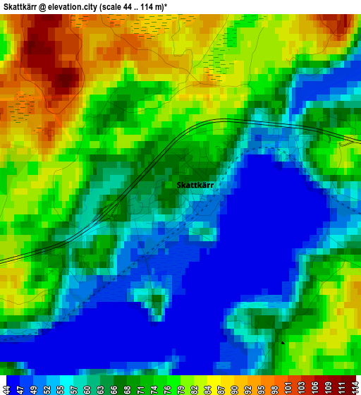 Skattkärr elevation map