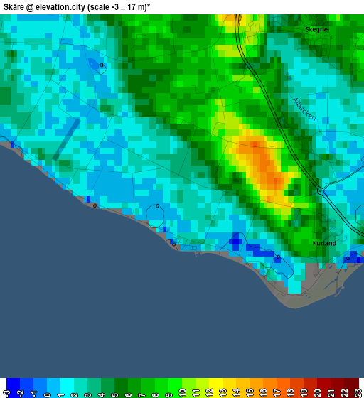 Skåre elevation map