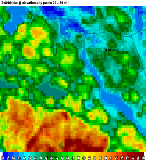 Skärblacka elevation map