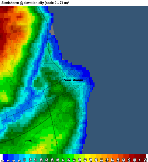 Simrishamn elevation map