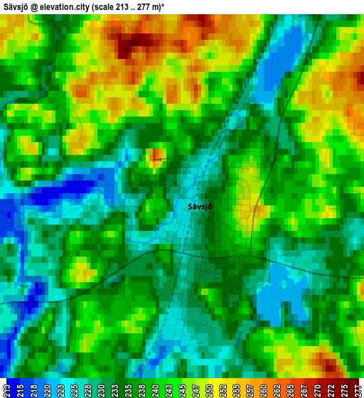 Sävsjö elevation map