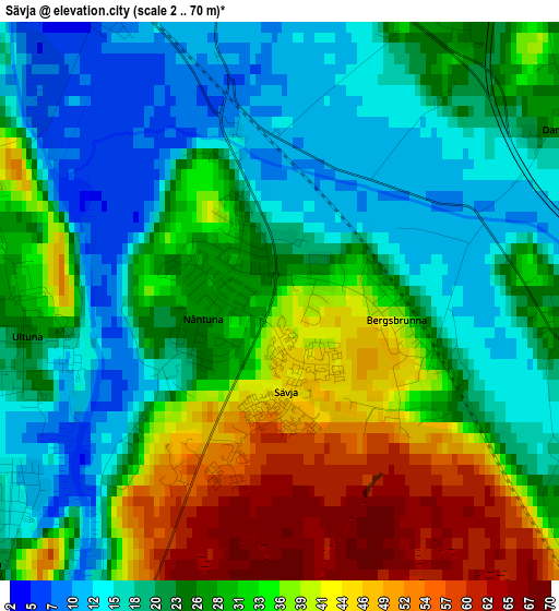 Sävja elevation map