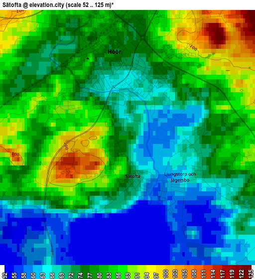 Sätofta elevation map