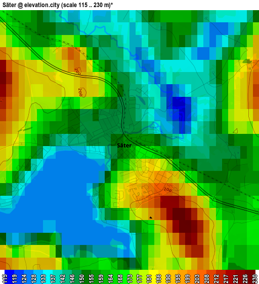 Säter elevation map