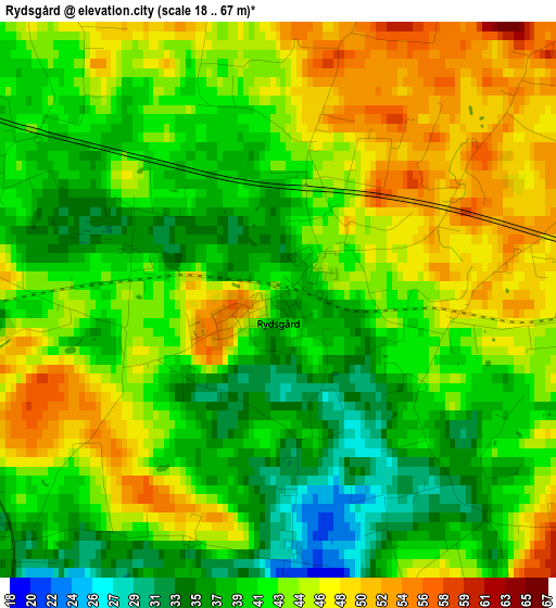 Rydsgård elevation map