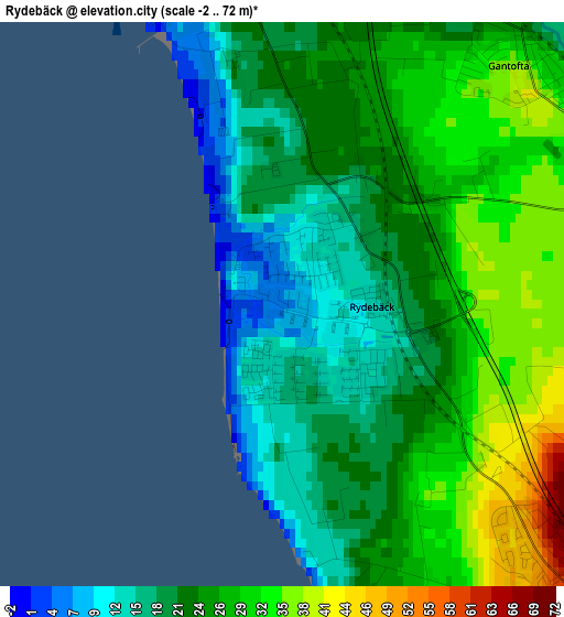 Rydebäck elevation map