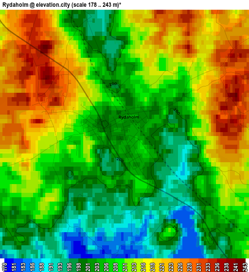 Rydaholm elevation map