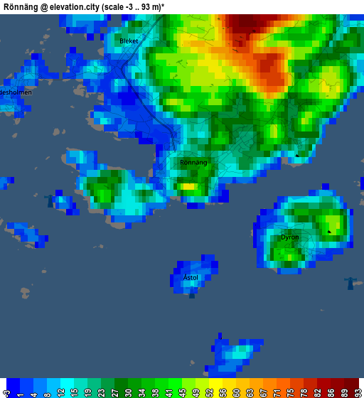 Rönnäng elevation map