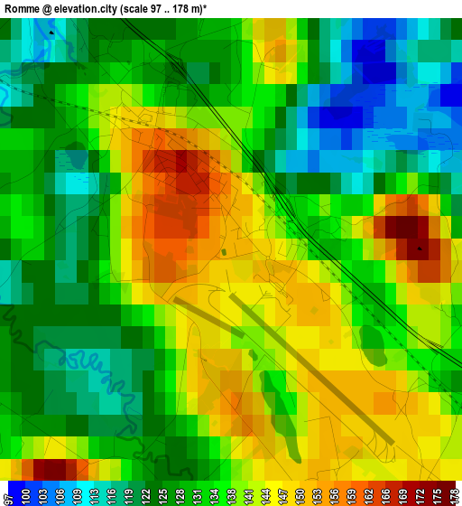 Romme elevation map