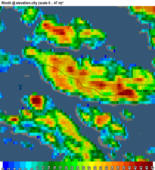 Rindö elevation map