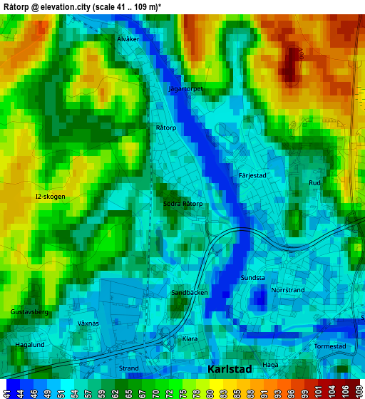 Råtorp elevation map