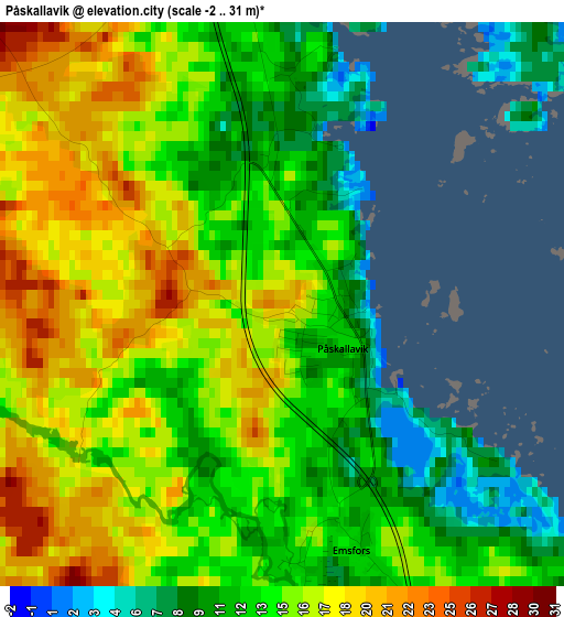 Påskallavik elevation map